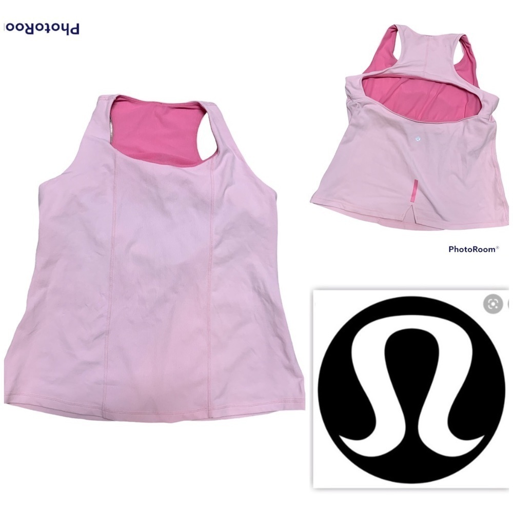 Lululemon Athletica Light Pink Tank Cutout Back size 10